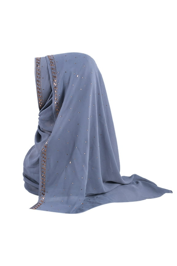 Scarf Gold Glitters Plain Chiffon Hijab Scarf Shawl Head Wrap accessories J