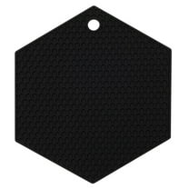 Miyuadkai Silicone Honeycomb Insulation Pad Placemat - Hexagonal Diamond Pattern, Food Grade Non-Slip Trivet Mat for Hot Pots, Cups | Multipurpose Hot Pad, Black A