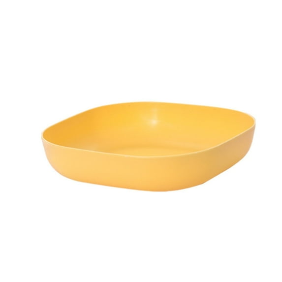 Miyuadkai Square Bowl and Plate Yellow, Square Bowl Wheat Spaghetti Bowl Lightweight Bowl Party Snack Soup Dessert Rice Plate, One Square Bowl and Dinner Plate