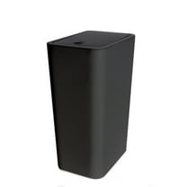 Miyuadkai Square Push-Down Trash Can with Lid, Black, Small Trash Can with Lid Bathroom Garbage Can with Up Lid 13In Plastic Trash Waste Basket for Kitchen Bedroom Narrow Space