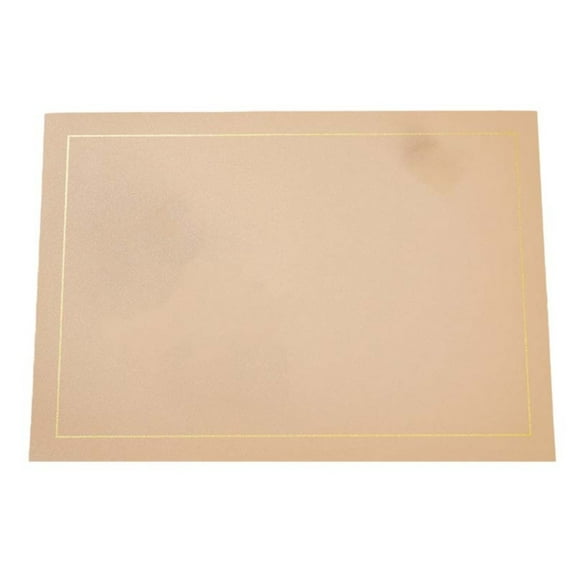 Miyuadkai Square Solid Leather Placemat Apricot, Square Solid Color Leather Western Placemat Oil Proof High Temperature Household Non Slip Table Mat, Placemat*1