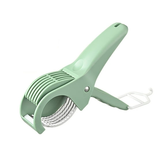 Miyuadkai Stainless Steel Fruit and Vegetable Slicer Green, Salad Cutter Chopper Portable Manual Banana Slicer Creative Fruit Vegetable Slicer Home Kitchen Gadgets Chopping Tool, a Slicer