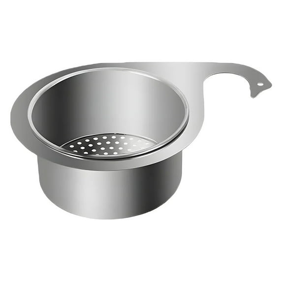 Miyuadkai Large Stainless Steel Swan Sink Strainer Basket – Kitchen Drain Basket for Corner Sink, Multifunctional Fruit Vegetable Filter, Rustproof & Easy Clean