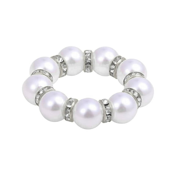 Miyuadkai [Table Decorations Placemat Rings], Napkin Rings Imitation Pearl Napkin Rings Holder Beaded White Golden Beaded Serviette Buckles for Formal Wedding Dinner Home Decor, a Tablecloth Ring