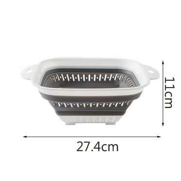 Miyuadkai Tableware Collapsible Colander Strainer with Handles Foldable Storage Basket Blue
