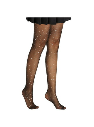 Frehsky thigh high stockings Women's Pattern Tights Fishnet Ribbon Floral  Print Pantyhose Stockings Seggings Free Size (without Panties) Black