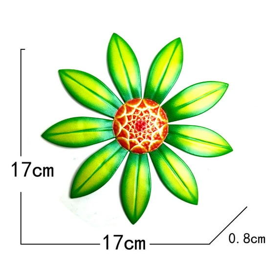 Miyuadkai Wall Decor Clearance Sunflower Metal Flowers Wall Decor Metal Wall Art Decorations Hanging on Sale Room Decor Green