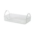 thumbnail image 1 of Miyuadkai White Square Makeup Organizer with Silver Rod – Single Layer Cosmetic Storage Tray, Bathroom Countertop Organizer, Metal Handle, Neat Disposal, 1 of 9