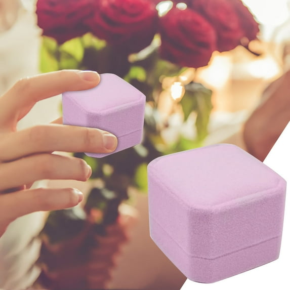 Miyuadkai Womens Jewelry Box Daily Deals, Jewelry Box Organizer High-Grade Velvet Box Ring Box 4*5*5.5Cm 10 Styles Available for Rings and Earrings Universal Pink Hot Sale Clearance Sale