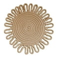 thumbnail image 1 of Miyuadkai Woven Insulation Mat Table Mat Khaki 24Cm, Woven Floral Placemat Cotton Cord Vintage Woven Insulation Mat Kitchen Floral Placemat Handmade Cotton Pot Cushion Cup (Diameter 7.1 "9.4" 11.8 "), 1 of 7