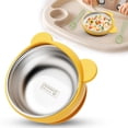 thumbnail image 1 of Miyuadkai Yellow Bear Anti-Spill Silicone Bowl with Suction, 2 in 1 304 Stainless Steel Inner Liner Heat-Insulating Toddler Feeding Bowl, Scald Proof Snack Container, 1 of 8