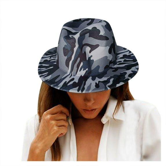 Miyuadkai hat Hat Cap For Party For Women Hat Wide Printed Mens Jazz Camouflage Baseball Caps accessories Grey