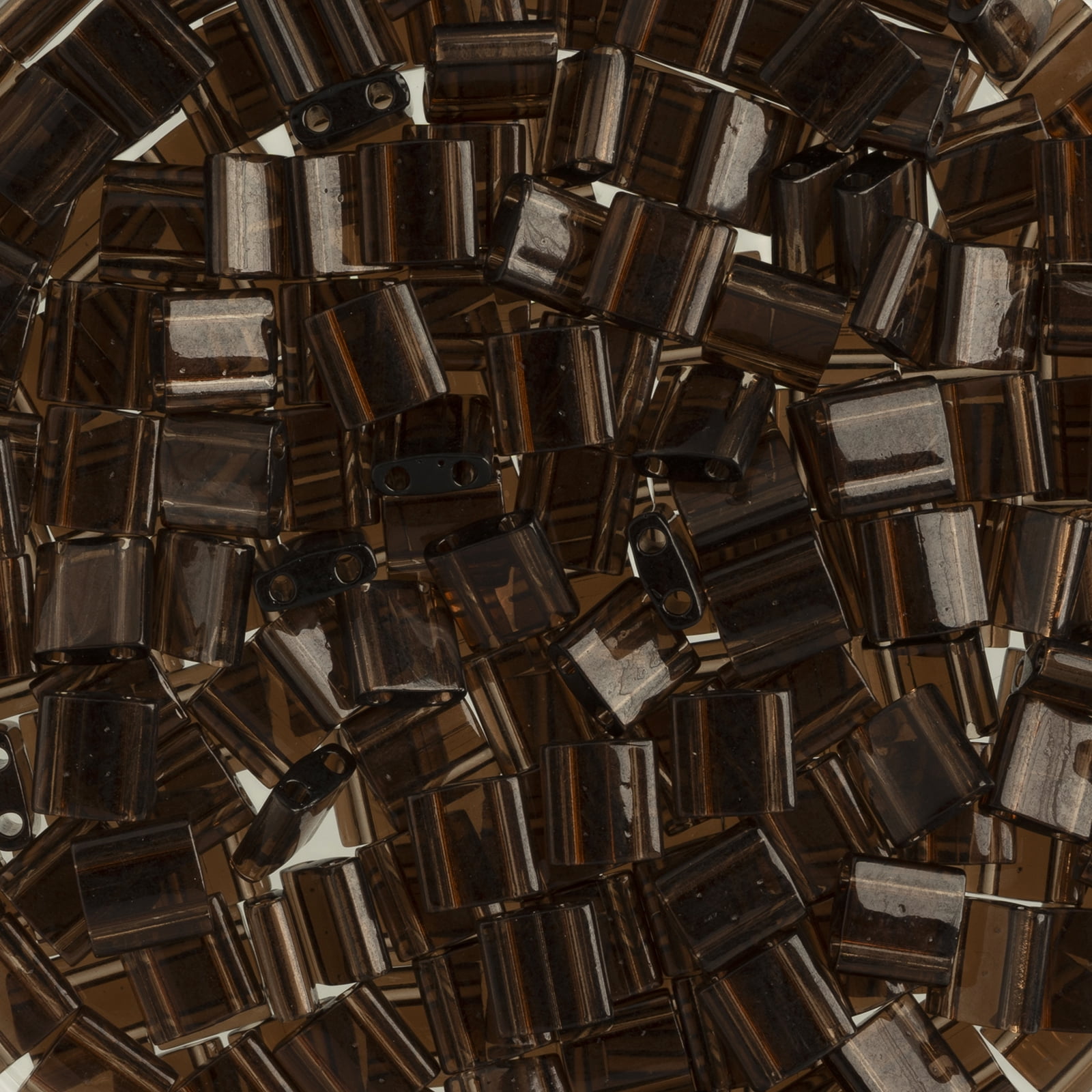 Miyuki 5x5mm TL-135 Chocolate Brown Transparent Tila Glass Square Beads 50 Grams