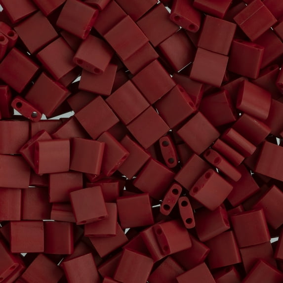 Miyuki 5x5mm TL-2040 Red Opaque Matte Tila Glass Square Beads 50 Grams