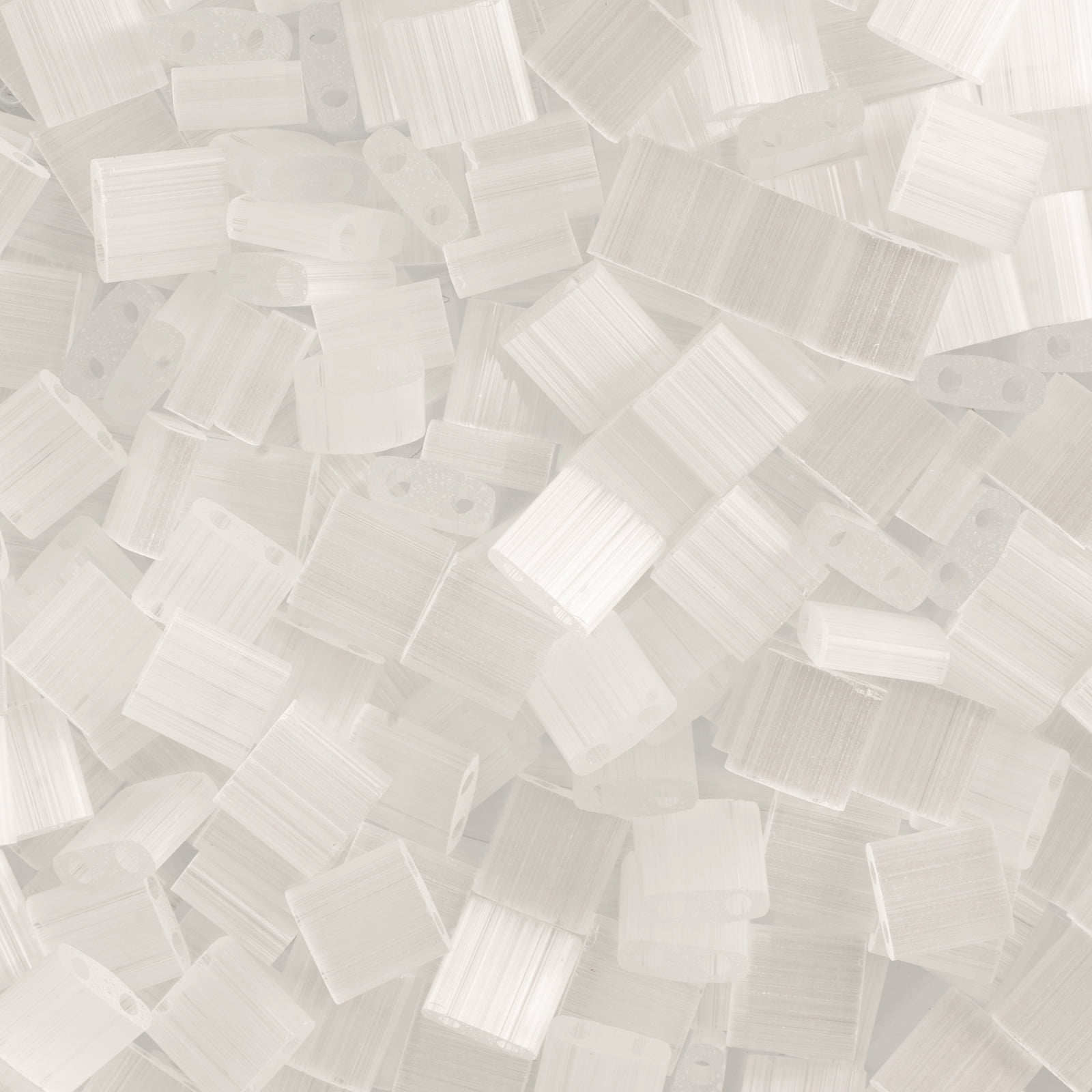 Miyuki 5x5mm TL-37 White Transparent Tila Glass Square Beads 50 Grams