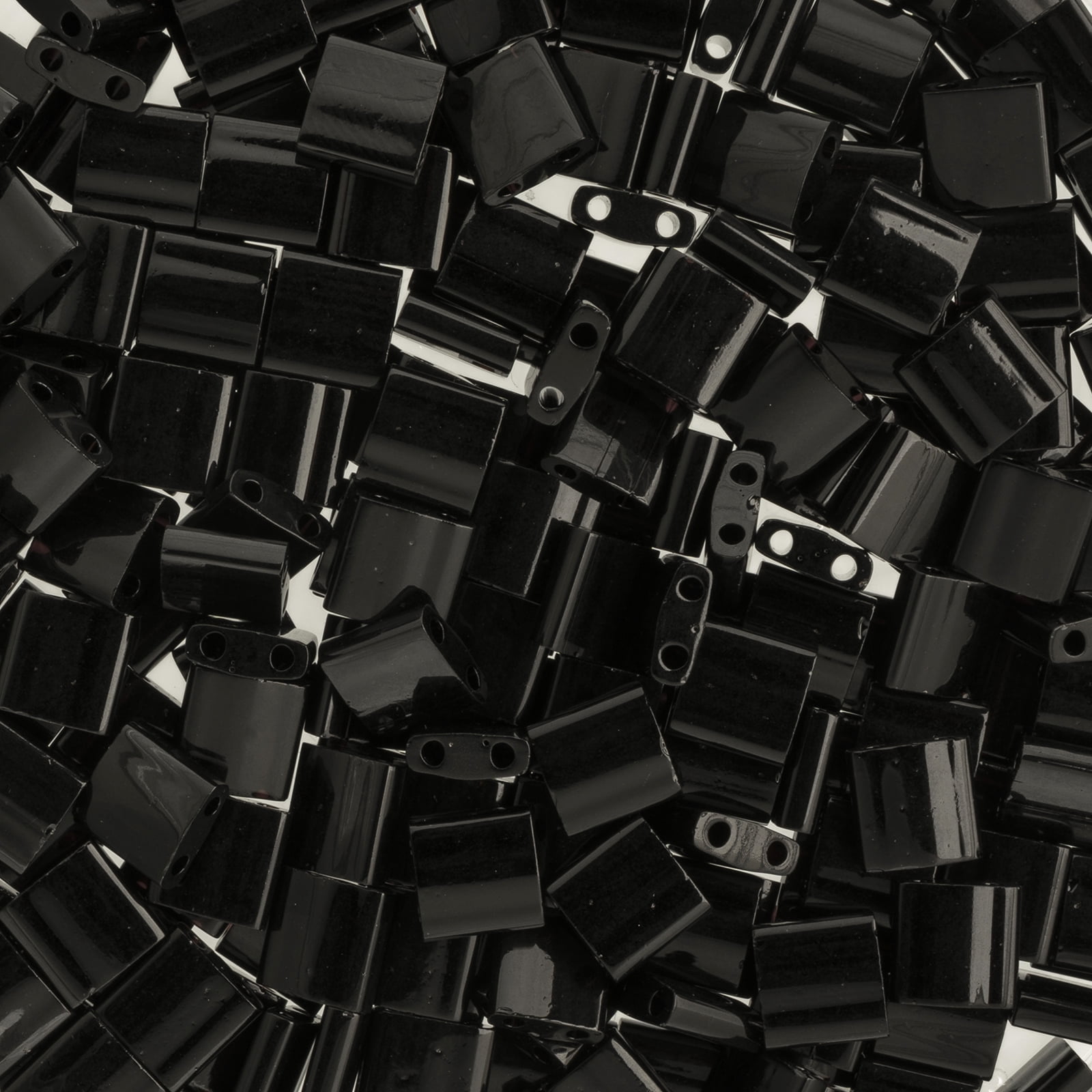 Miyuki 5x5mm TL-401 Black Opaque Tila Glass Square Beads 50 Grams