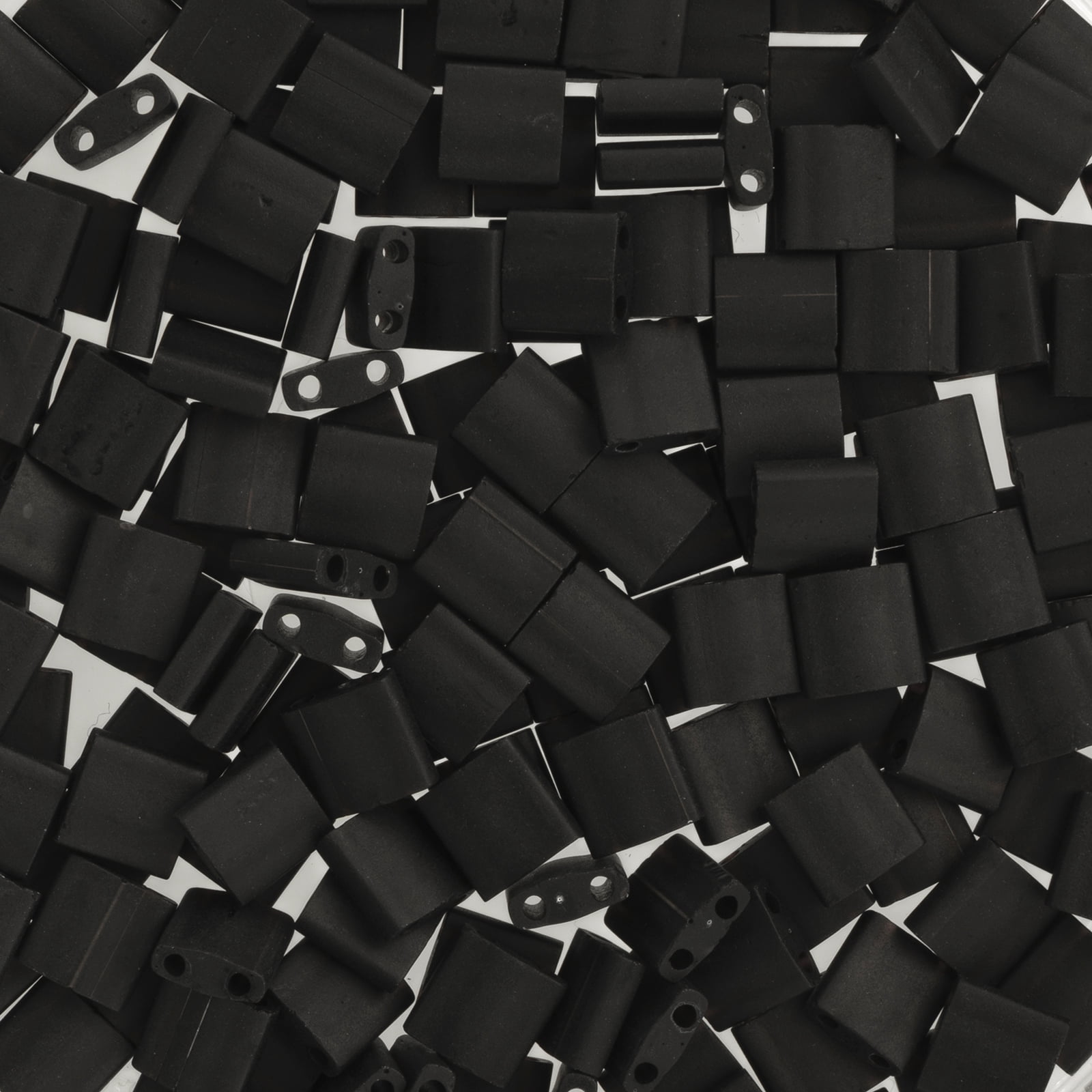 Miyuki 5x5mm TL-401F Black Opaque Matte Tila Glass Square Beads 50 Grams