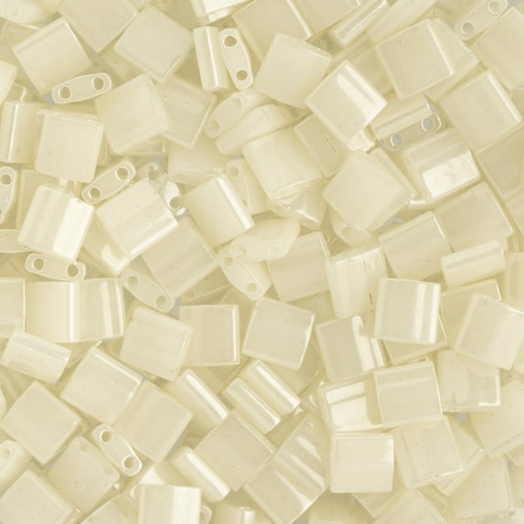 Miyuki 5x5mm TL-512 White Opaque Glazed Tila Glass Square Beads 50 Grams