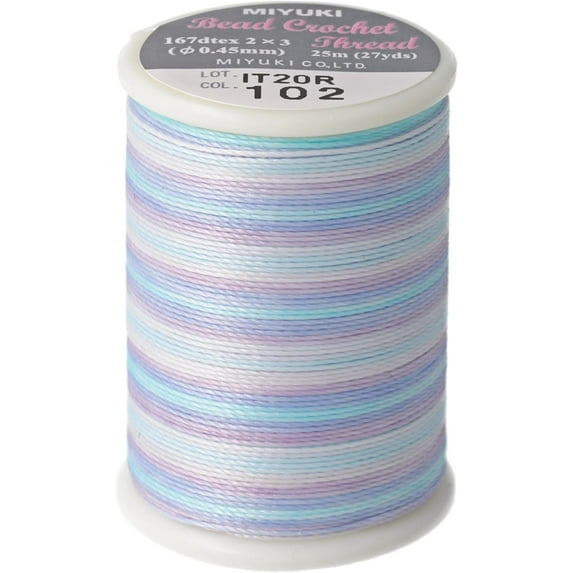 Miyuki Beading Crochet Thread – Serenity Color, Size #8 (0.45 mm), 25 Meters (27 Yards), Approx. 167dtex 2 x 3