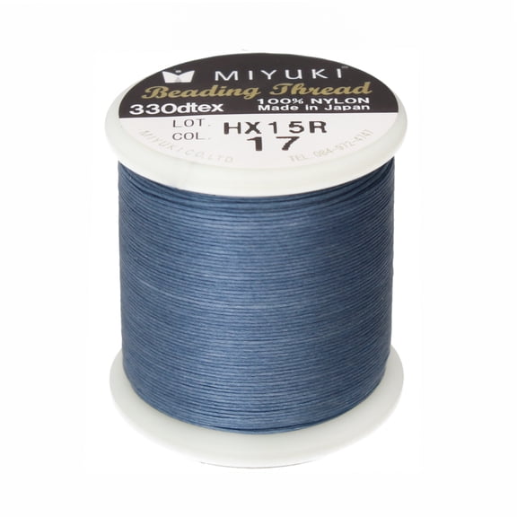 Miyuki Beading Thread – Pre-Waxed Nylon String for Stringing Projects, 50 Meter/55 Yard Spool, Dark Blue Color, .2mm Diameter, Made in Japan