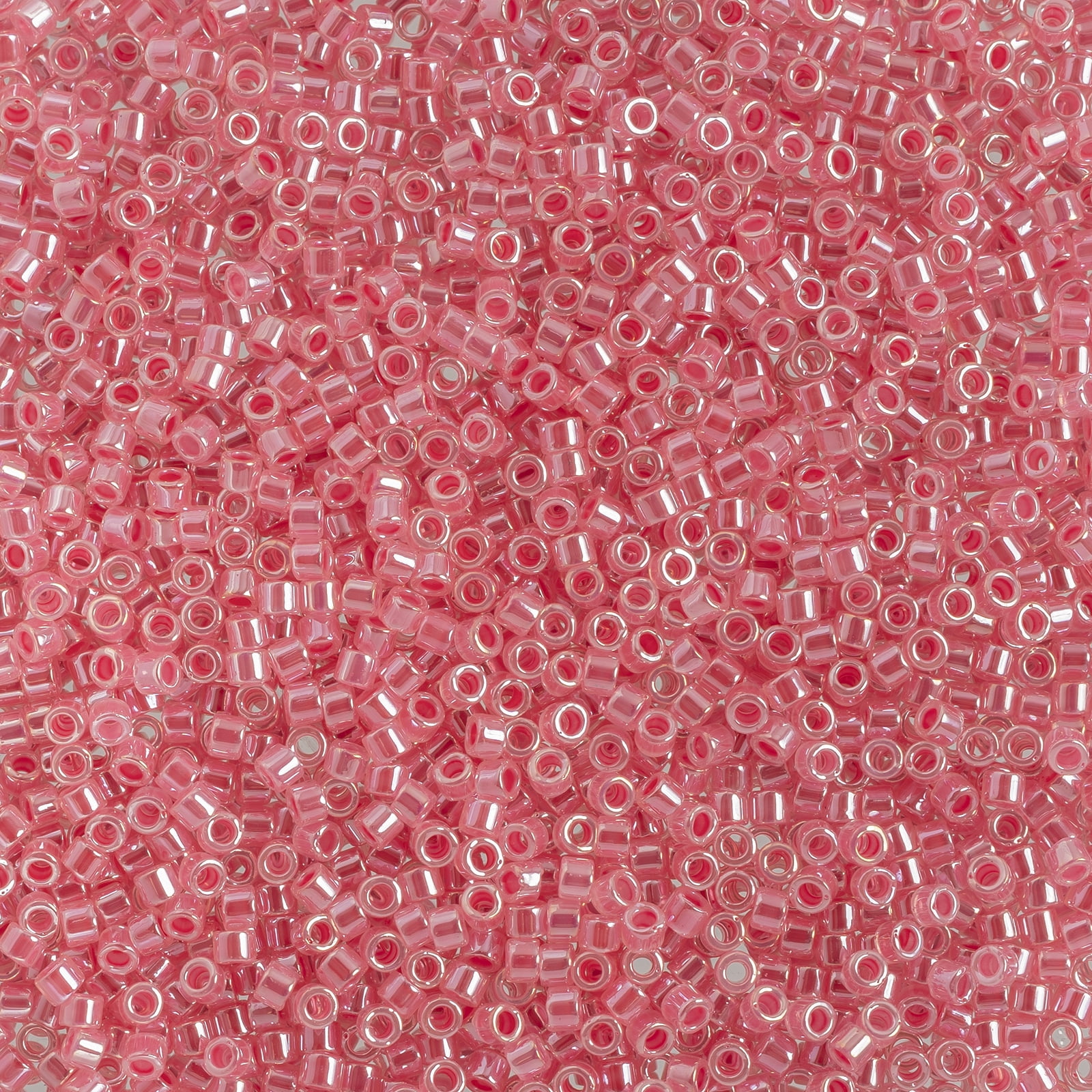 Miyuki Delica 11/0 - Crystal Rose Ceylon Lined-Dyed DB0236 - 50gms Bag of Japanese Glass Beads