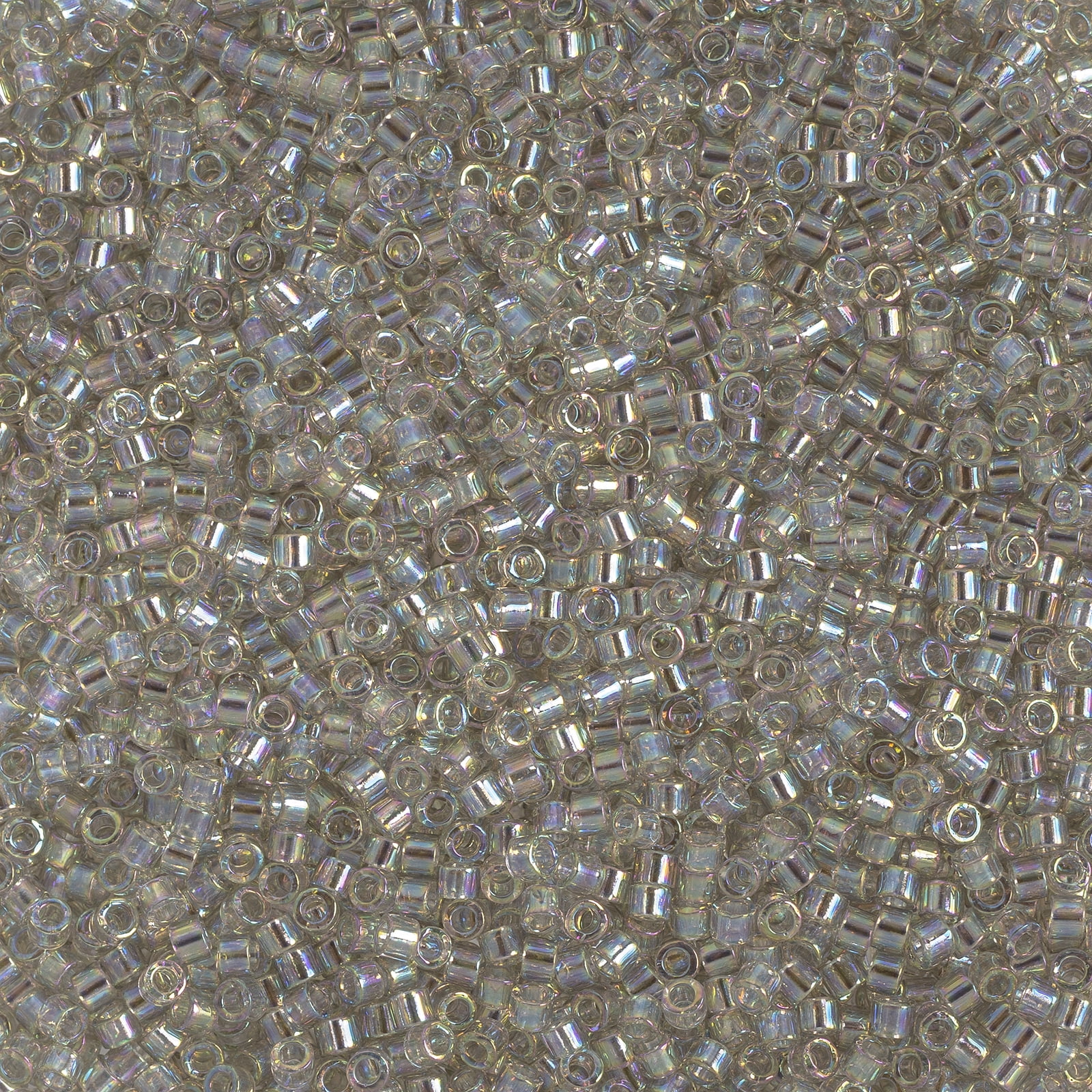 Miyuki Delica 11/0 - Grey Mist Transparent AB DB1251 - 50gms Bag of Japanese Glass Beads