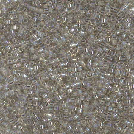 Miyuki Delica 11/0 - Grey Mist Transparent AB DB1251 - 50gms Bag of Japanese Glass Beads
