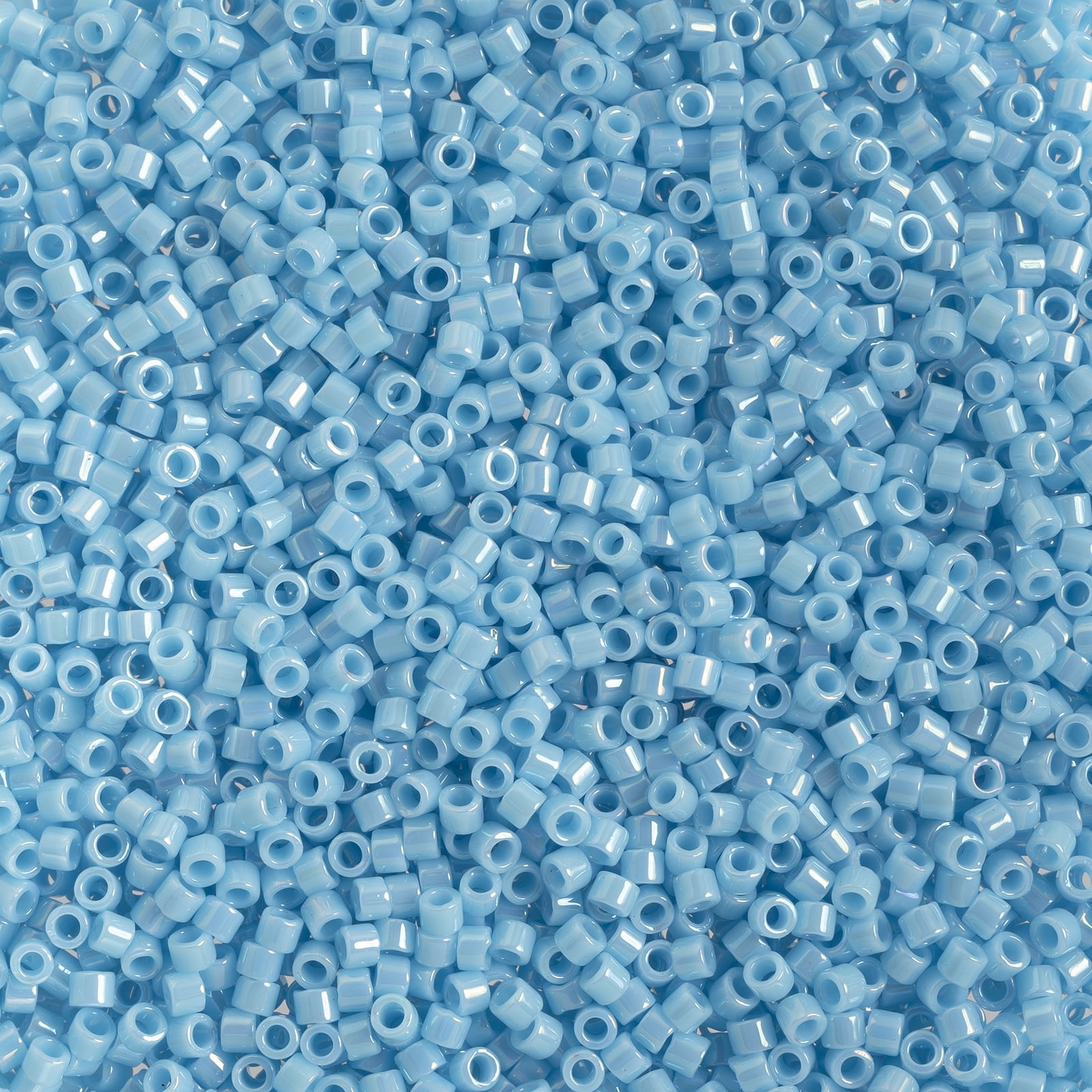 Miyuki Delica 11/0 - Light Blue Opaque AB DB0215 - 50gms Bag of Japanese Glass Beads