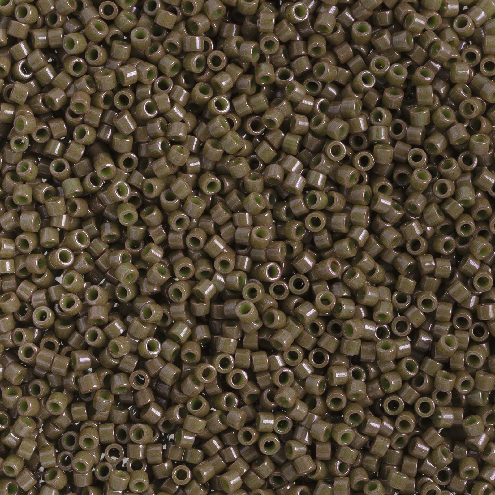 Miyuki Delica 11/0 - Olive Opaque Dyed DB0657 - 50gms Bag of Japanese Glass Beads