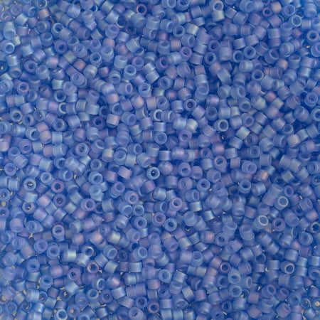 Miyuki Delica 11/0 Round Beads (5.2g) DB1285 Blue Azure Transparent AB Matte