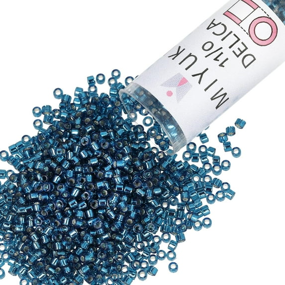 Miyuki Delica Seed Beads – Size 11/0 (1.6 mm), DB0608, S/L Blue Zircon, 7.2 g, Approx. 1440 Beads