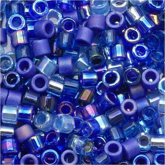 Miyuki Delica Seed Bead Mix Lot 11/0 Blue Tones 7.2 Grams