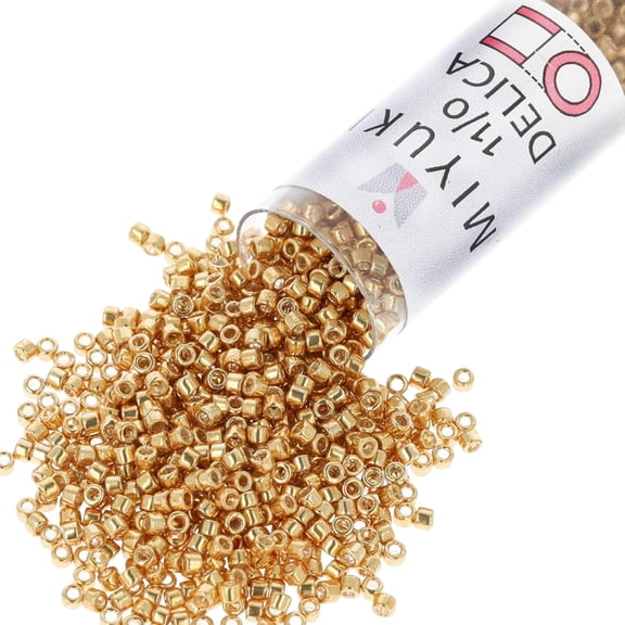 Miyuki Delica Seed Beads – Size 11/0 (1.6 mm), DB0410, Galvanized Yellow Gold Dyed, 7.2 g, Approx. 1440 Beads