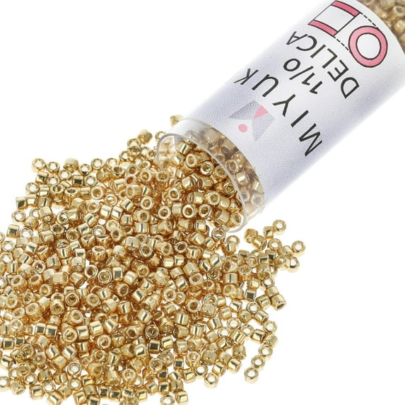 Miyuki Delica Seed Beads – Size 11/0 (1.6 mm), DB1832, Duracoat Galvanized Gold, 7.2 g, Approx. 1440 Beads