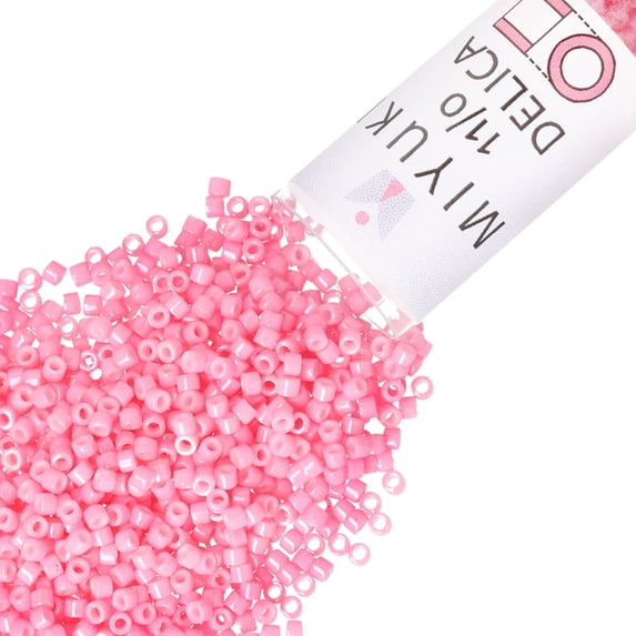Miyuki Delica Seed Beads – Size 11/0 (1.6 mm), DB1371, Dyed Opaque Rose, 7.2 g, Approx. 1440 Beads