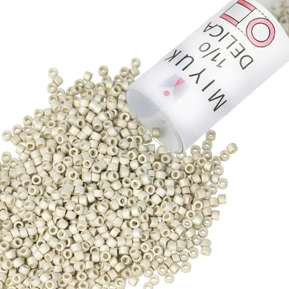 Miyuki Delica Seed Beads – Size 11/0 (1.6 mm), DB0335, Matte Galv. Silver, 7.2 g, Approx. 1440 Beads