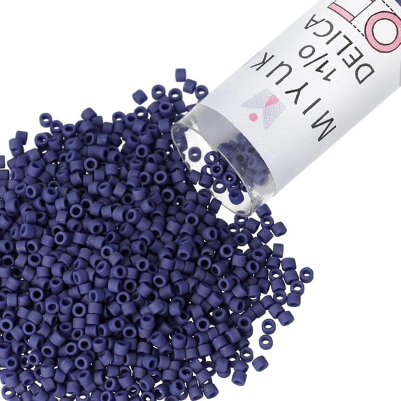 Miyuki Delica Seed Beads – Size 11/0 (1.6 mm), DB0377, Metallic Gray Blue, 7.2 g, Approx. 1440 Beads
