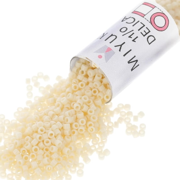 Miyuki Delica Seed Beads – Size 11/0 (1.6 mm), DB0732, Opaque Cream, 7.2 g, Approx. 1440 Beads