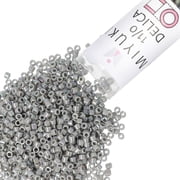Miyuki Delica Seed Beads   Size 11/0 1.6 mm, DB0168, Opaque Gray AB, 7.2 g, Approx. 1440 Beads