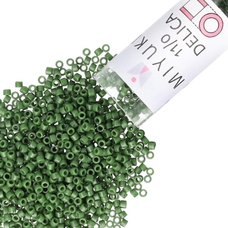 Miyuki Delica Seed Beads – Size 11/0 (1.6 mm), DB0797, Dyed Matte Opaque Olive, 7.2 g, Approx. 1440 Beads