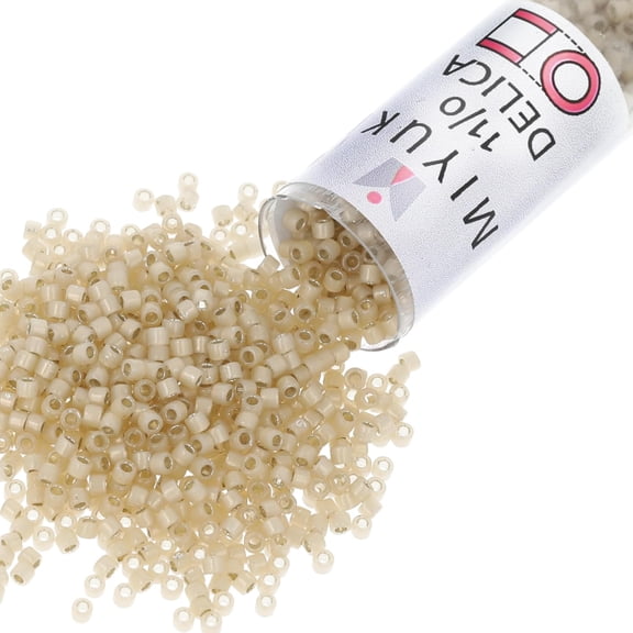 Miyuki Delica Seed Beads – Size 11/0 (1.6mm), DB1458, S/L Light Honey Opal, 7.2g, Approx. 1440 Beads