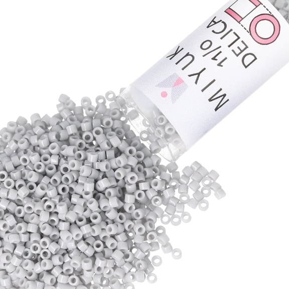 Miyuki Delica Seed Beads – Size 11/0 (1.6 mm), DB1139, Opaque Ghost Gray, 7.2 g, Approx. 1440 Beads