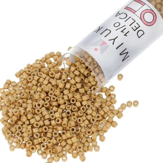 Miyuki Delica Seed Beads – Size 11/0 (1.6 mm), DB1832F, Duracoat Galvanized Matte Gold, 7.2 g, Approx. 1440 Beads