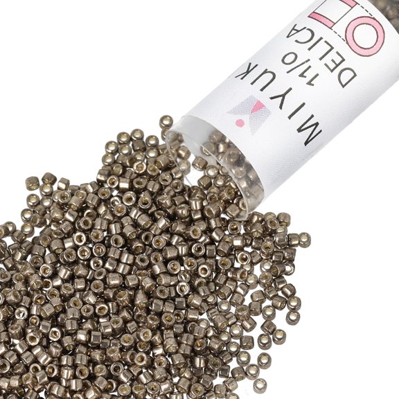 Miyuki Delica Seed Beads – Size 11/0 (1.6 mm), DB1852, Duracoat Galvanized Pewter, 7.2 g, Approx. 1440 Beads