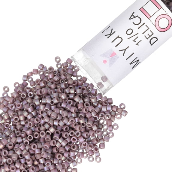 Miyuki Delica Seed Beads – Size 11/0 (1.6 mm), DB2322, Frost Opaque Glaze Rainbow Grape, 7.2 g, Approx. 1440 Beads