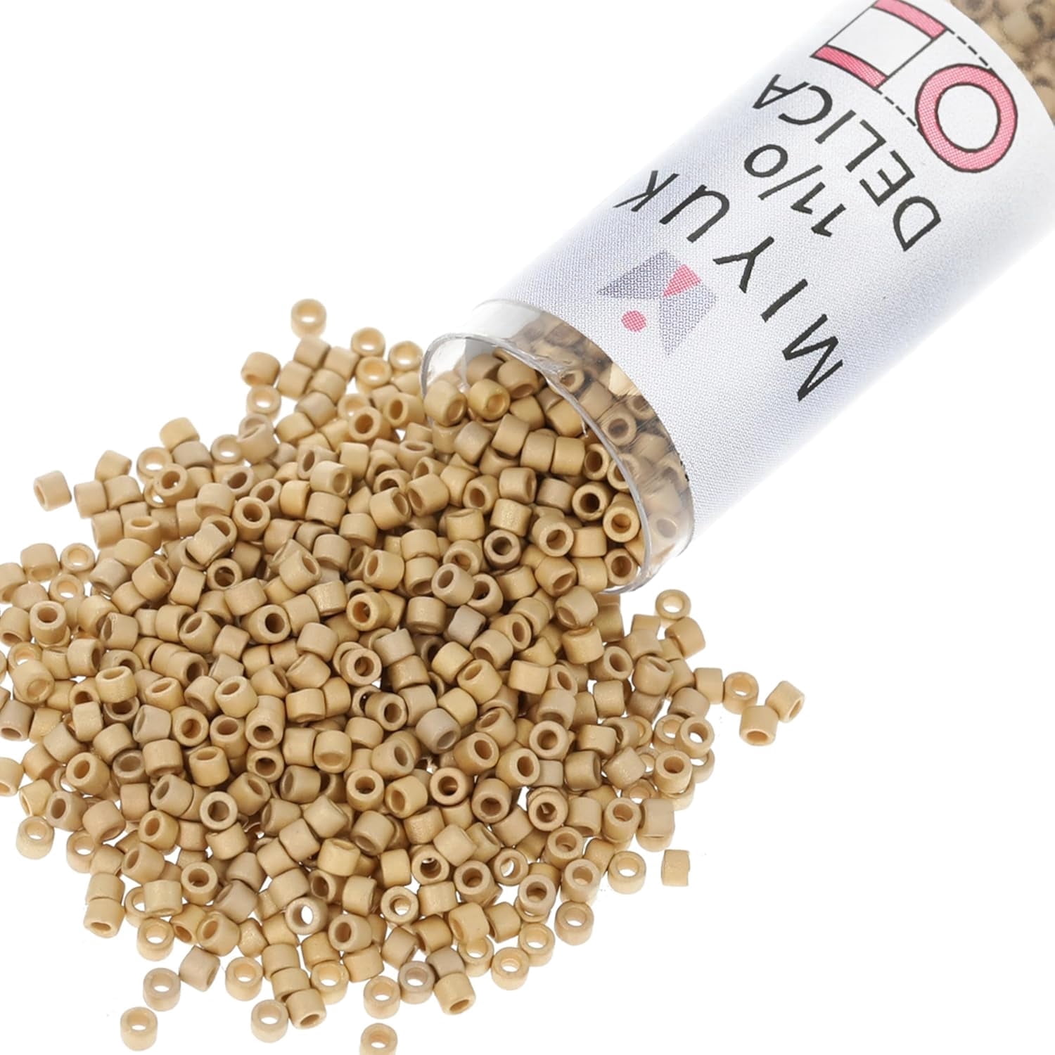Miyuki Delica Seed Beads – Size 11/0 (1.6mm), DB0334, Matte Gold-Color, 7.2g, Approx. 1440 Beads