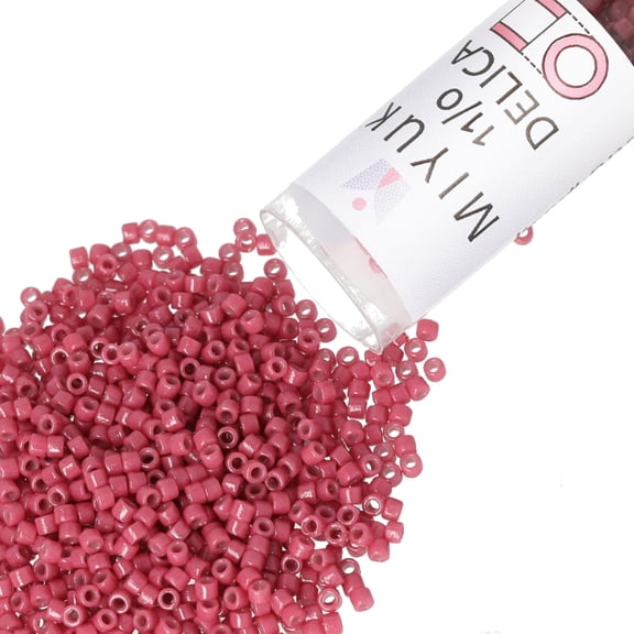 Miyuki Delica Seed Beads – Size 11/0 (1.6 mm), DB2353, Duracoat Opaque Raspberry, 7.2 g, Approx. 1440 Beads