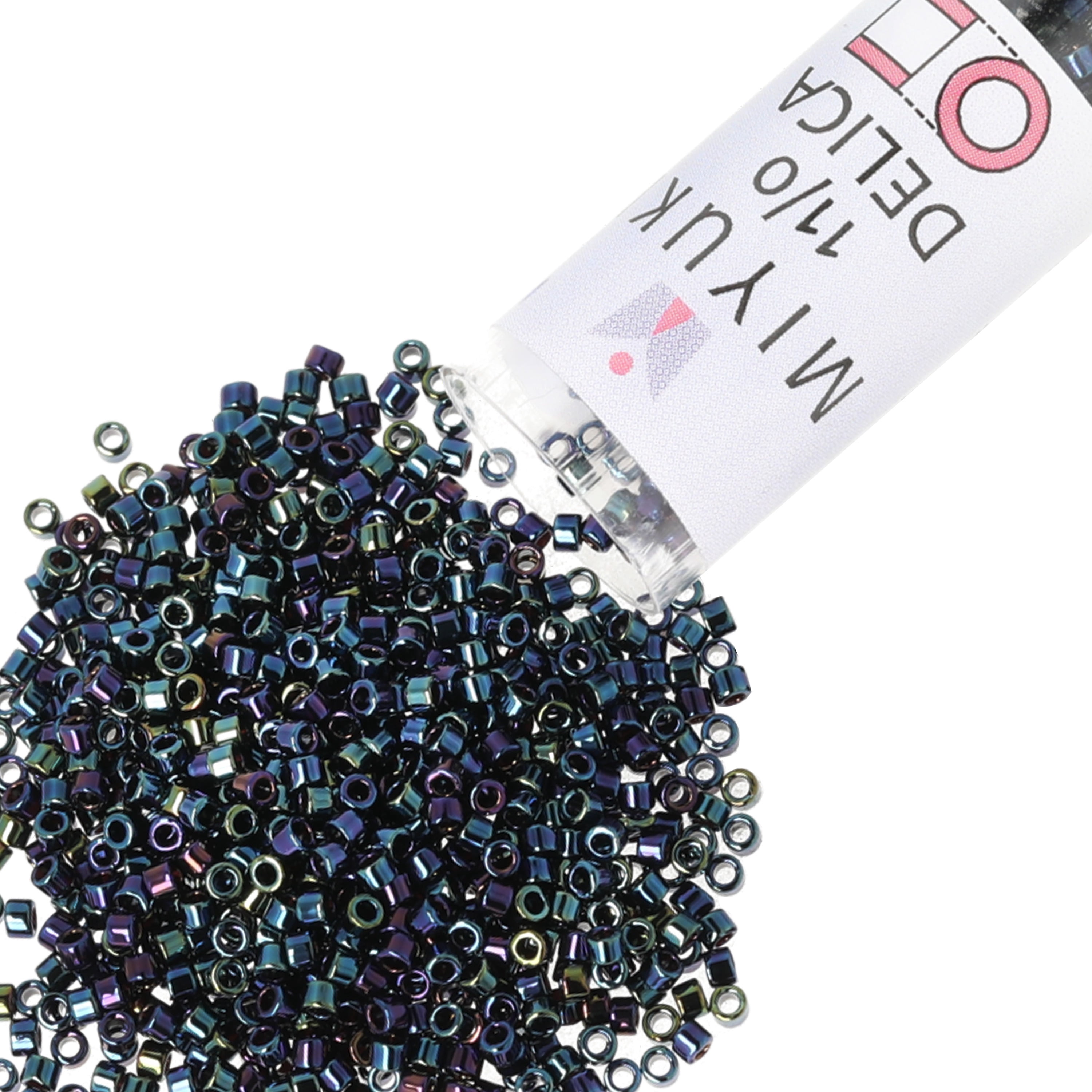Miyuki Delica Seed Beads – Size 11/0 (1.6 mm, DB0002, Blue Iris, 7.2 g, Approx. 1440 Beads