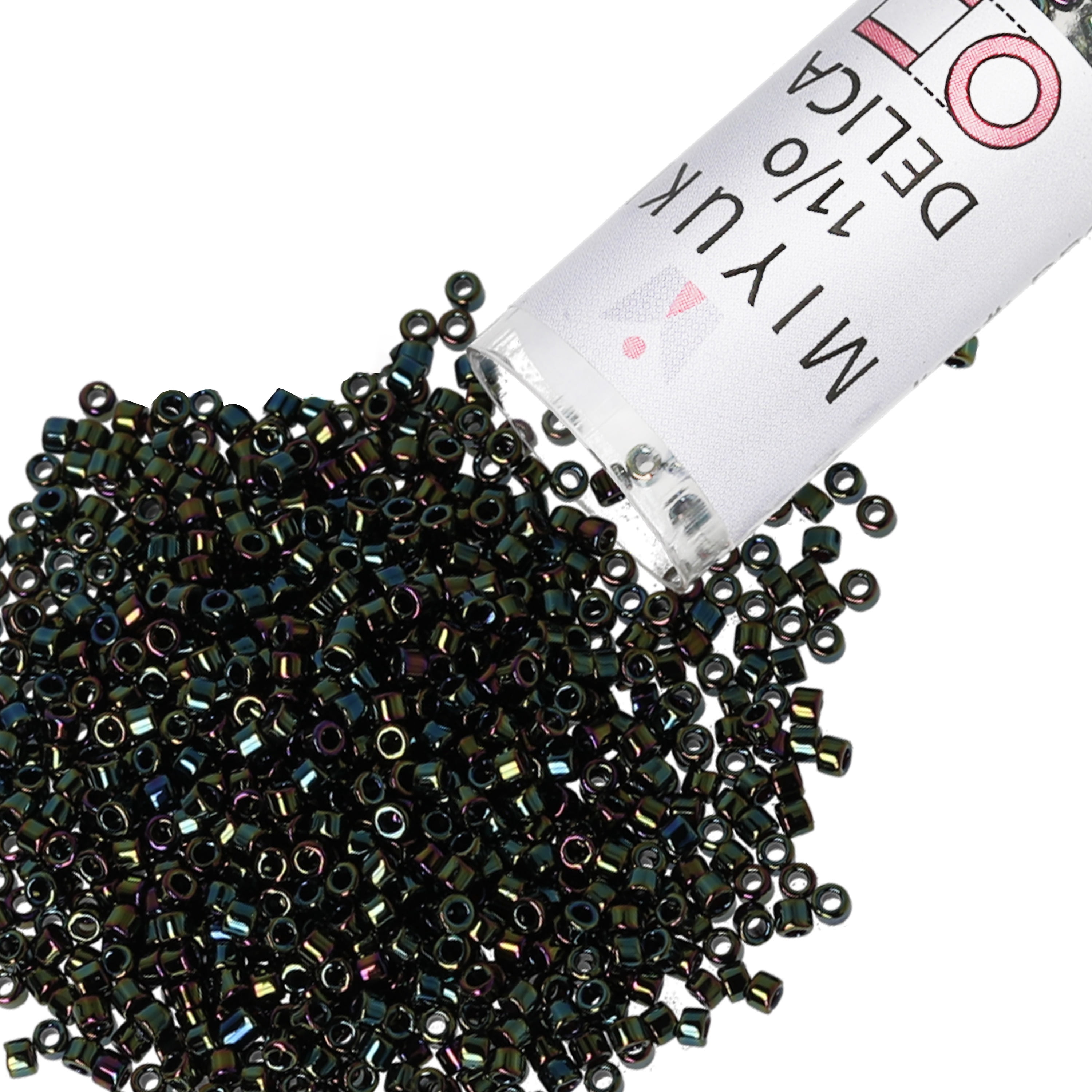 Miyuki Delica Seed Beads – Size 11/0 (1.6 mm), DB0003, Green Iris, .2 g, Approx. 1440 Beads