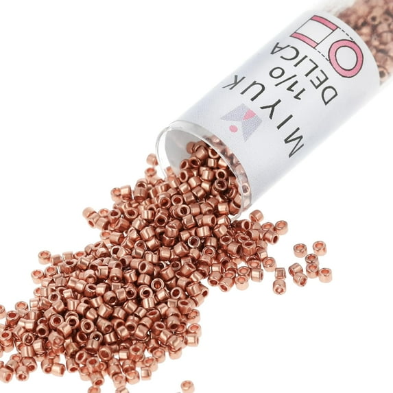 Miyuki Delica Seed Beads – Size 11/0 (1.6 mm), DB0040, Copper-Plated, 7.2g, Approx. 1440 Beads